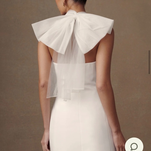 Meshki Maryam Tulle Bow Mini Dress - White - Picture 2 of 4